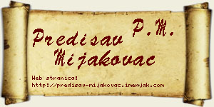 Predisav Mijakovac vizit kartica